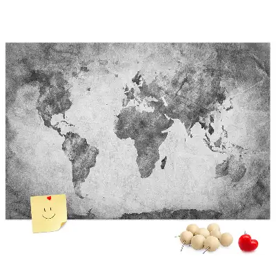 Memobord van kurk Atlas van de continenten