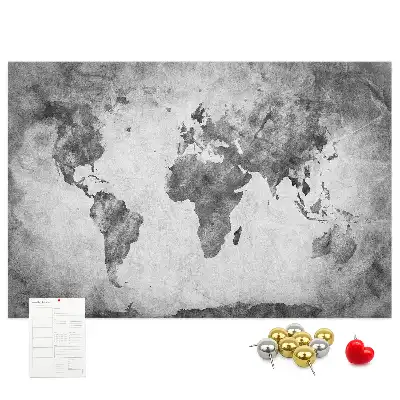 Memobord van kurk Atlas van de continenten