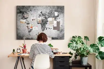 Memobord van kurk Atlas van de continenten