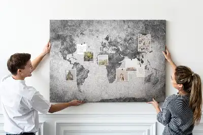 Memobord van kurk Atlas van de continenten