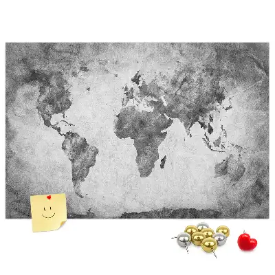 Memobord van kurk Atlas van de continenten