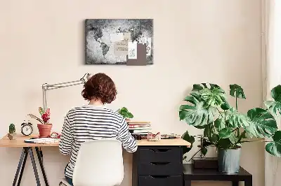 Memobord van kurk Atlas van de continenten