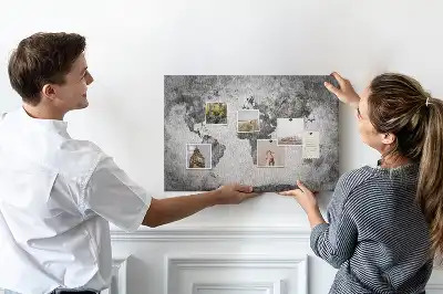 Memobord van kurk Atlas van de continenten