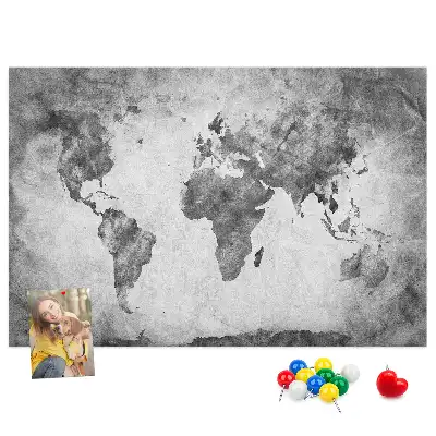 Memobord van kurk Atlas van de continenten