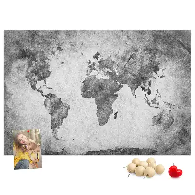 Memobord van kurk Atlas van de continenten