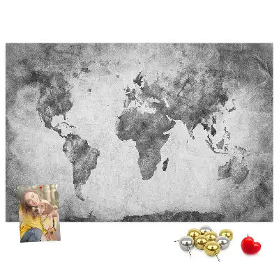 Memobord van kurk Atlas van de continenten