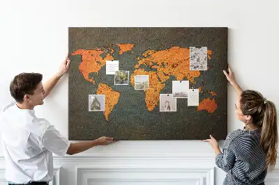 Kurk prikbord Grote wereldbolkaart