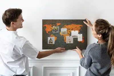 Kurk prikbord Grote wereldbolkaart