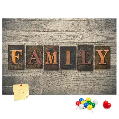 Memobord van kurk Familiespreuk voor aan de muur