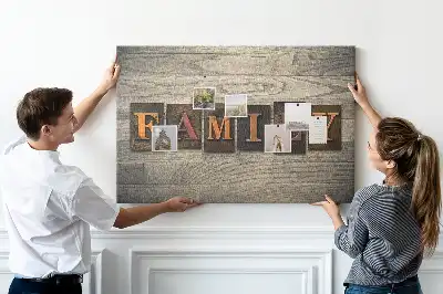 Memobord van kurk Familiespreuk voor aan de muur