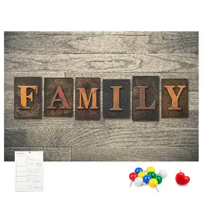 Memobord van kurk Familiespreuk voor aan de muur