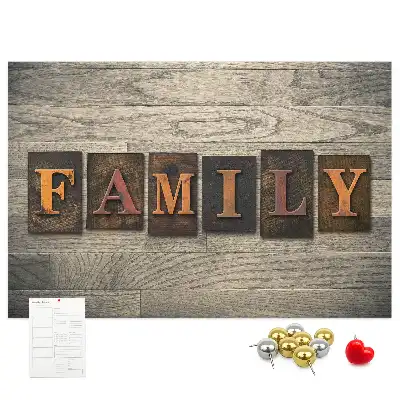 Memobord van kurk Familiespreuk voor aan de muur