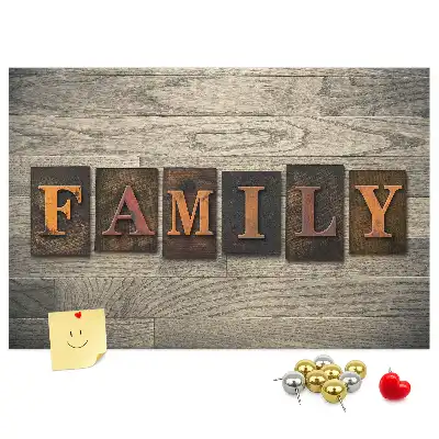 Memobord van kurk Familiespreuk voor aan de muur