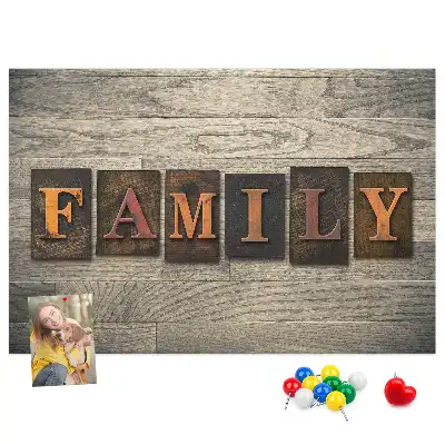 Memobord van kurk Familiespreuk voor aan de muur