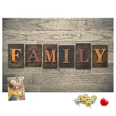 Memobord van kurk Familiespreuk voor aan de muur