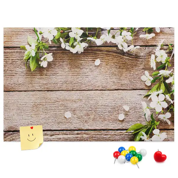 Kurk prikbord Bloemen op hout