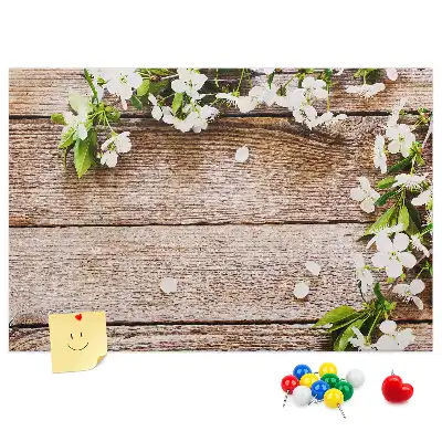 Kurk prikbord Bloemen op hout