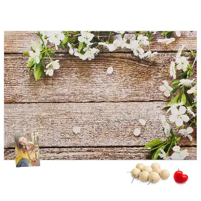 Kurk prikbord Bloemen op hout