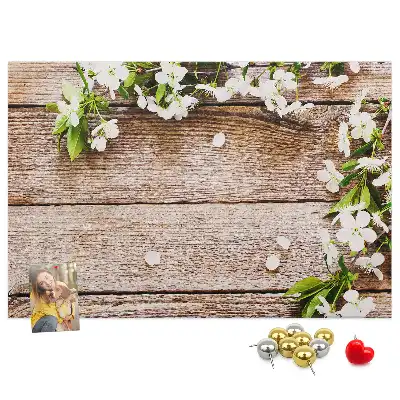 Kurk prikbord Bloemen op hout