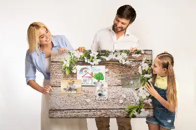 Kurk prikbord Bloemen op hout
