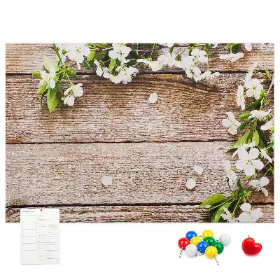 Kurk prikbord Bloemen op hout