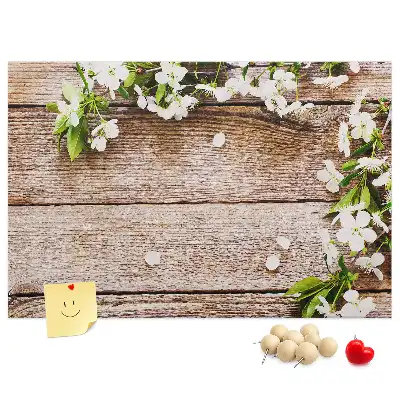 Kurk prikbord Bloemen op hout