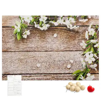 Kurk prikbord Bloemen op hout