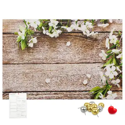 Kurk prikbord Bloemen op hout