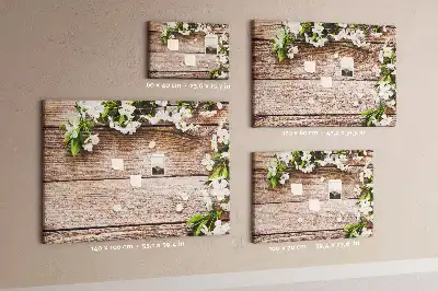 Kurk prikbord Bloemen op hout