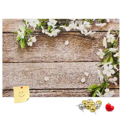 Kurk prikbord Bloemen op hout