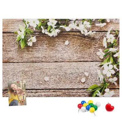 Kurk prikbord Bloemen op hout