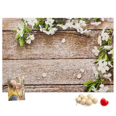 Kurk prikbord Bloemen op hout