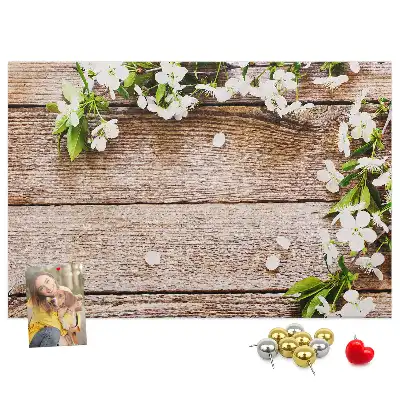 Kurk prikbord Bloemen op hout