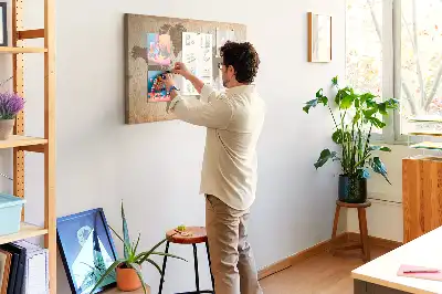 Memobord van kurk Geschilderde wereldkaart
