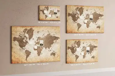 Memobord van kurk Geschilderde wereldkaart