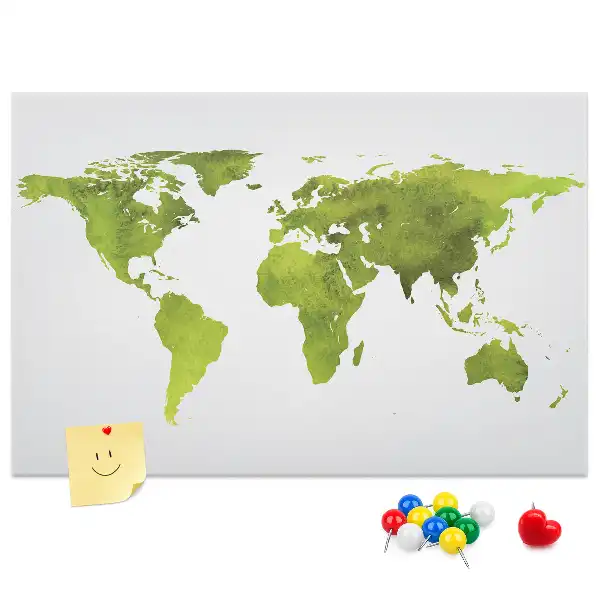 Kurk prikbord Aquarel wereldkaart