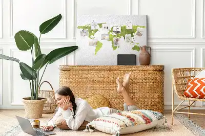 Kurk prikbord Aquarel wereldkaart