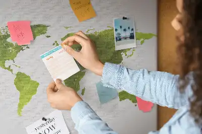 Kurk prikbord Aquarel wereldkaart