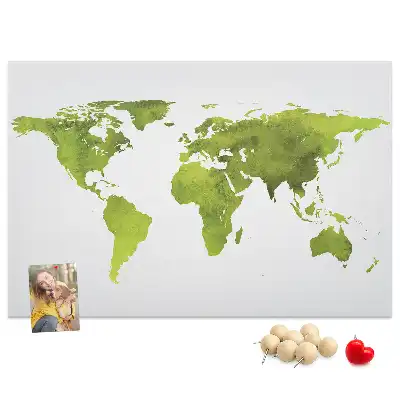 Kurk prikbord Aquarel wereldkaart