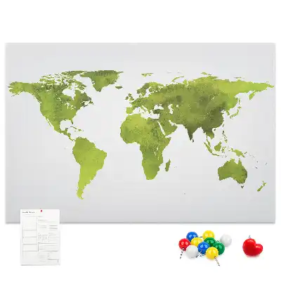 Kurk prikbord Aquarel wereldkaart