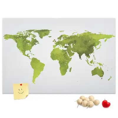Kurk prikbord Aquarel wereldkaart