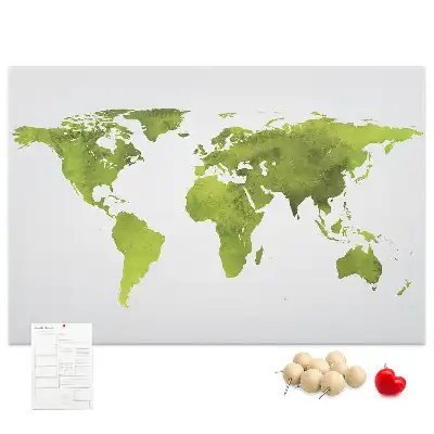 Kurk prikbord Aquarel wereldkaart