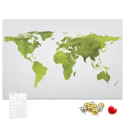 Kurk prikbord Aquarel wereldkaart