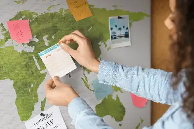 Kurk prikbord Aquarel wereldkaart