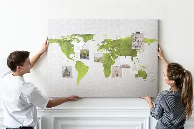 Kurk prikbord Aquarel wereldkaart