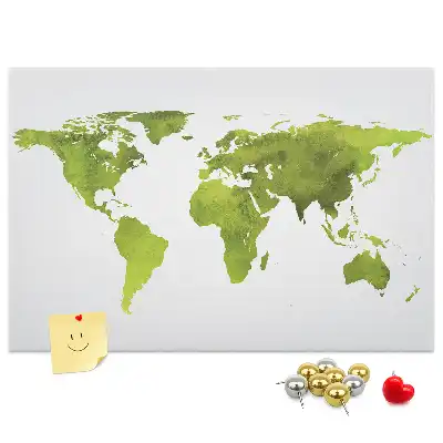 Kurk prikbord Aquarel wereldkaart