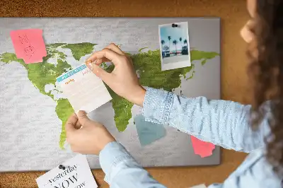 Kurk prikbord Aquarel wereldkaart