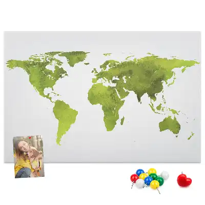 Kurk prikbord Aquarel wereldkaart