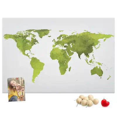 Kurk prikbord Aquarel wereldkaart