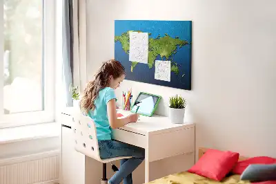 Memobord van kurk Contouren van landen ter wereld